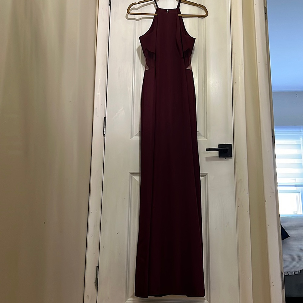 Maroon Long Gown White By Vera Wang